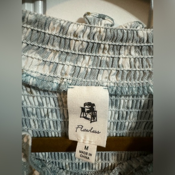 Flawless Floral Blue Smocked Long Sleeve Blouse - Picture 3 of 6